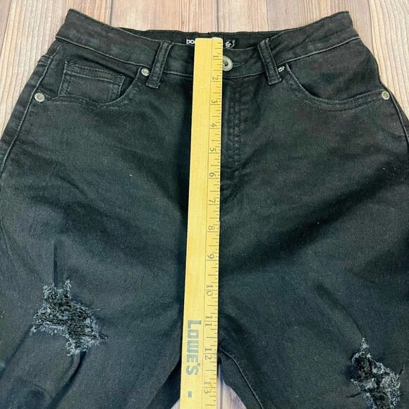 Boohoo Blue Black Jeans Distress High Waist Skinny Jeans Size 6 - Picture 7 of 12